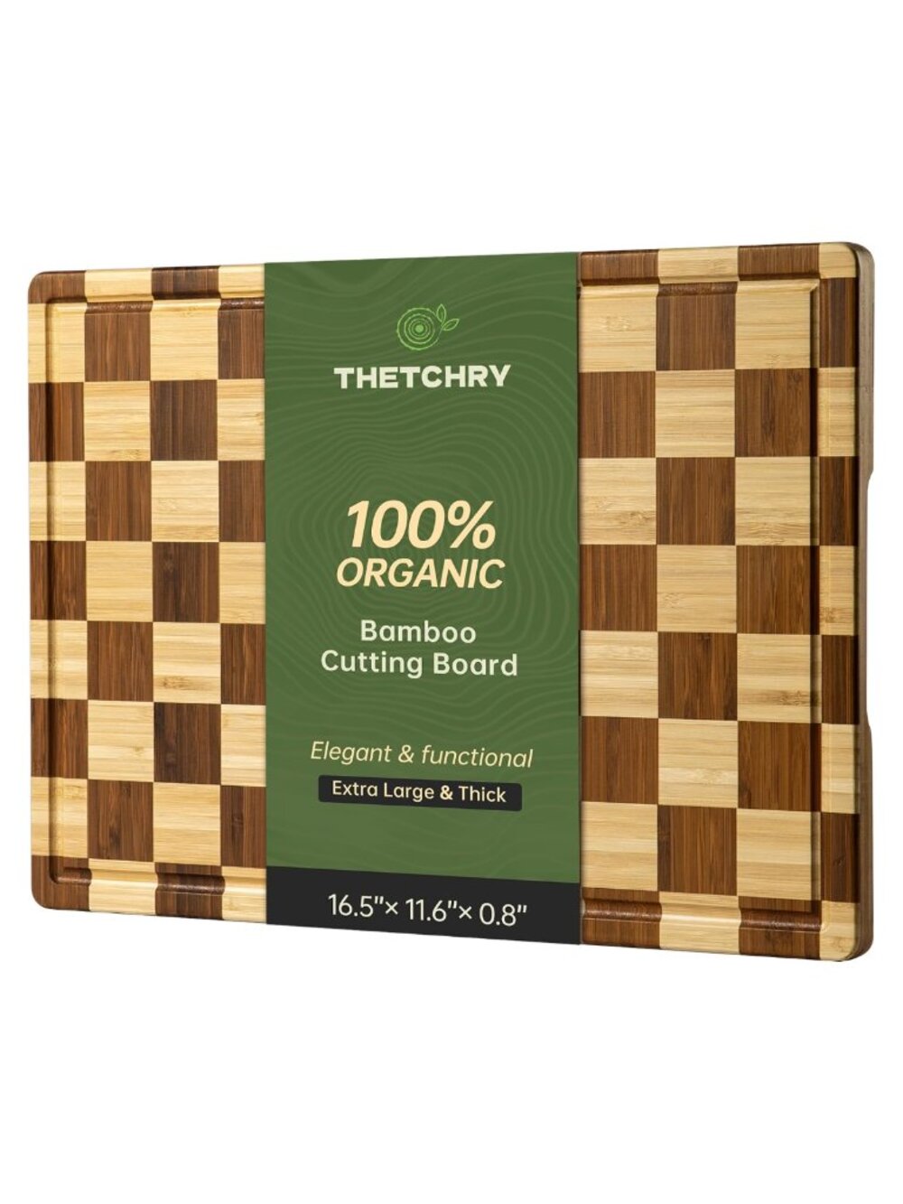 Bamboo Cutting Board Checkered Wood Chopping Board Kitchen